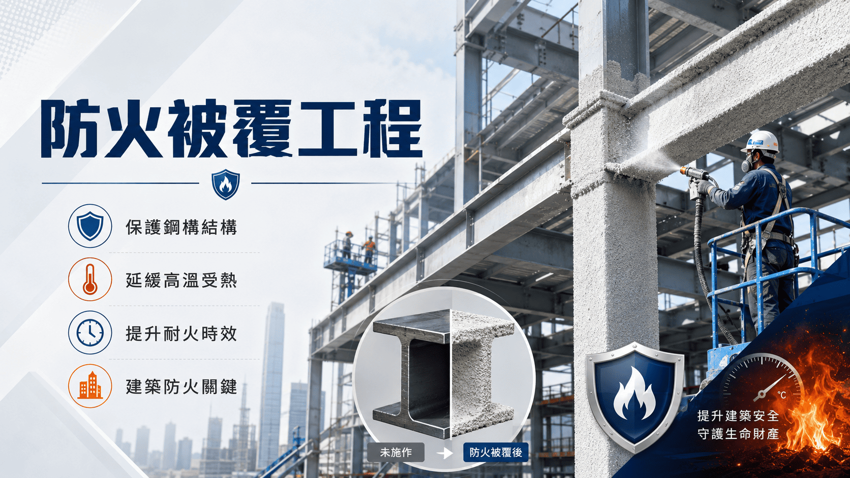 在鋼骨建築、廠房、商辦大樓、停車場與公共工程中,建築防火不只是消防設備有沒有裝好而已。 在鋼骨建築、廠房、商辦大樓、停車場與公共工程中,建築防火不只是消防設備有沒有裝好而已。
